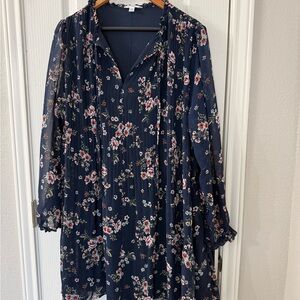 Time and Tru Navy Floral Dress
